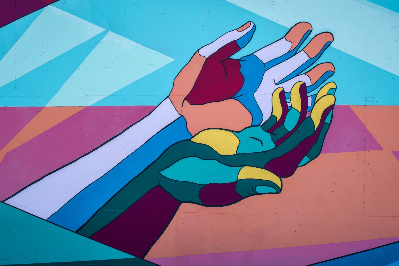 Illustration of helping hands